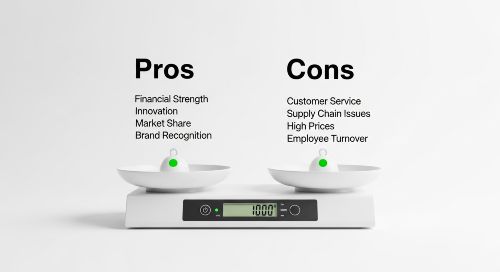 A graphic showing a scale weighing the pros and cons of Transamerica life insurance.