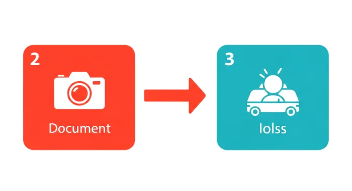 A 4-step flowchart showing how to file a renters insurance claim with State Farm.