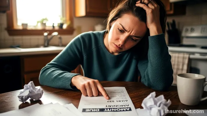 A person looking stressed while reviewing a large, unexpected dental bill.