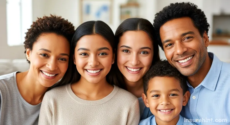 A happy family with clear vision considering if VSP vision insurance is the best choice for their eye care needs.