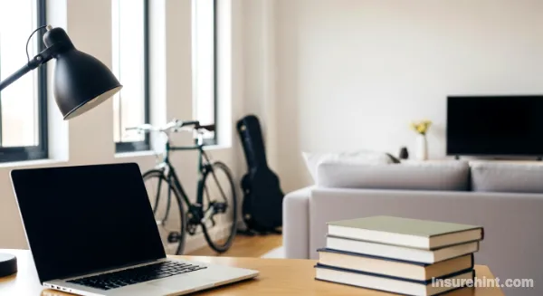 Various personal belongings in an apartment covered by personal property insurance.