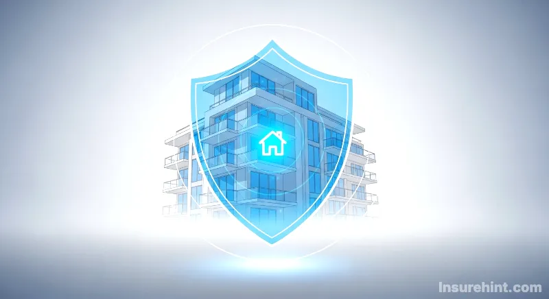 Illustration of a protective shield over an apartment, symbolizing the security of renters insurance.
