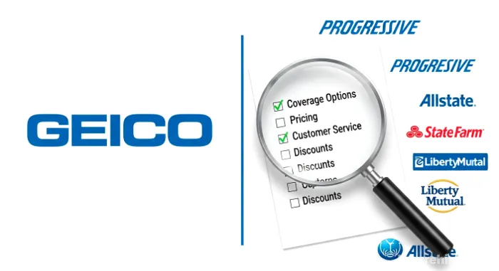 Comparing Geico motorcycle insurance quotes with competitors like Progressive and Allstate.