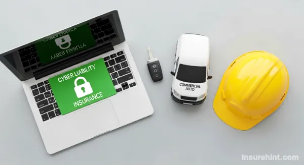 Items representing specialized business insurance needs like cyber, auto, and workers' comp.