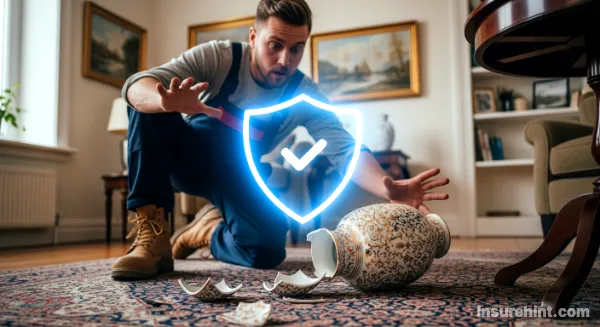 A tradesperson in a scenario covered by public liability insurance.