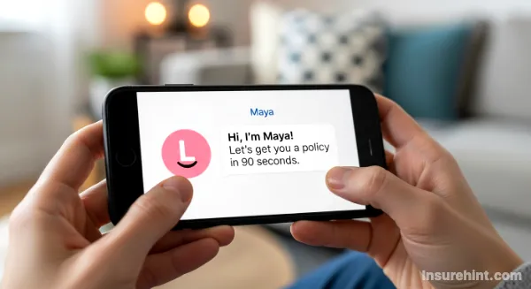 A user interacting with the Lemonade AI chatbot Maya to get an insurance quote.