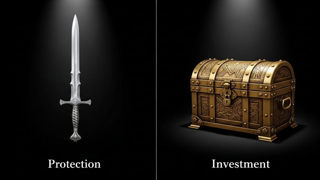Silver sword for term life vs golden chest for whole life