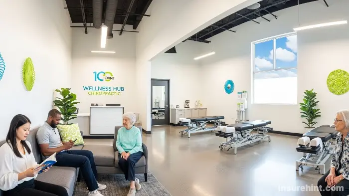 The interior of a 100 Chiropractic or similar membership-based clinic.