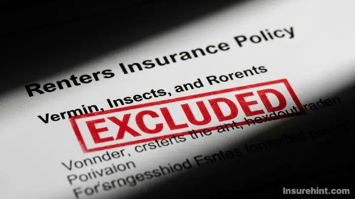 Renters insurance policy showing an exclusion for pest and vermin damage.
