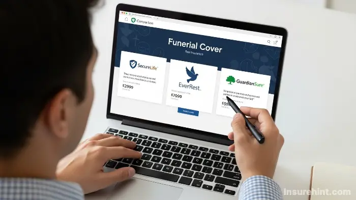 A person comparing quotes for funeral cover online to find the best final expense insurance policy.
