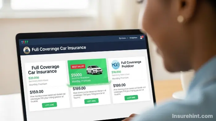 A person successfully finding a cheap full coverage car insurance quote by comparing options online.