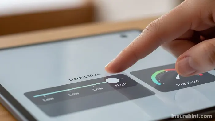 A graphic showing the inverse relationship between the car insurance deductible amount and the premium cost.