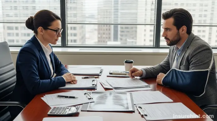 Workers Compensation Settlement Negotiation Meeting with Insurance Adjuster.