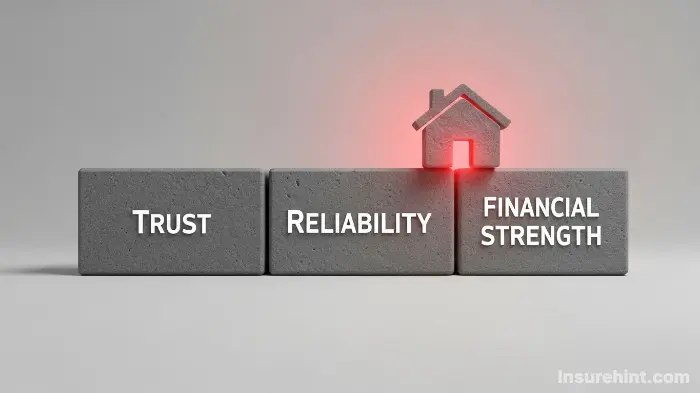 A graphic showing a house icon resting on a foundation of trust, representing State Farm's financial strength.