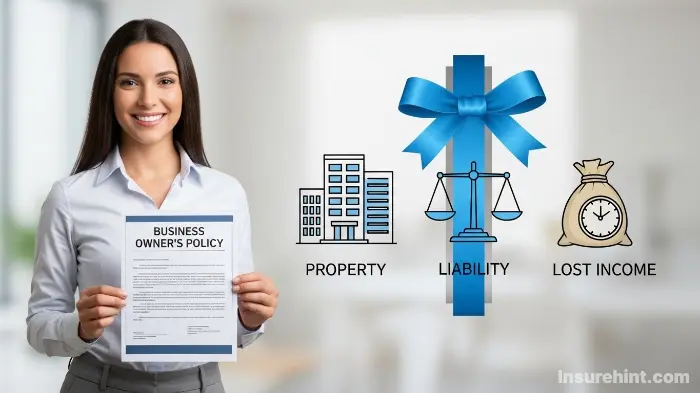 A business owner holding a Business Owner's Policy (BOP) which bundles property and liability insurance.