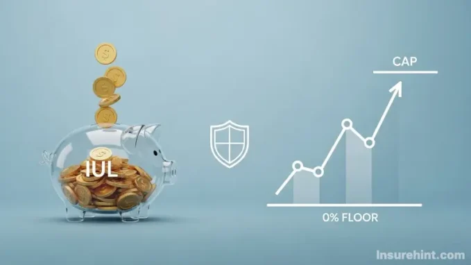 A visual guide explaining the pros, cons, and returns of a maximum funded indexed universal life policy.