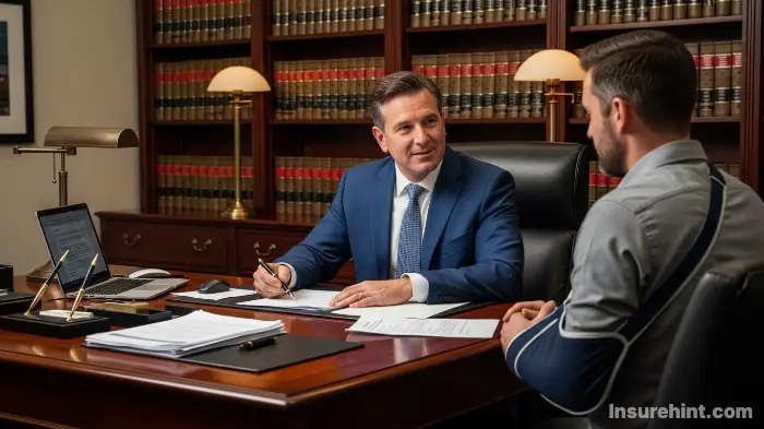 Injured Worker Consulting with Workers Compensation Attorney.