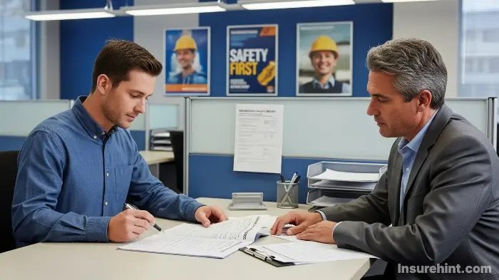 Employee Filing Workplace Injury Report with Documentation.